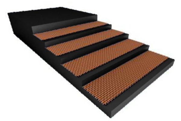 Flat rubber conveyor belt